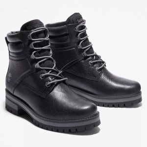 Timberland Courmayeur Valley Mid Lace Black Full Grain Waterproof Boots Shoes